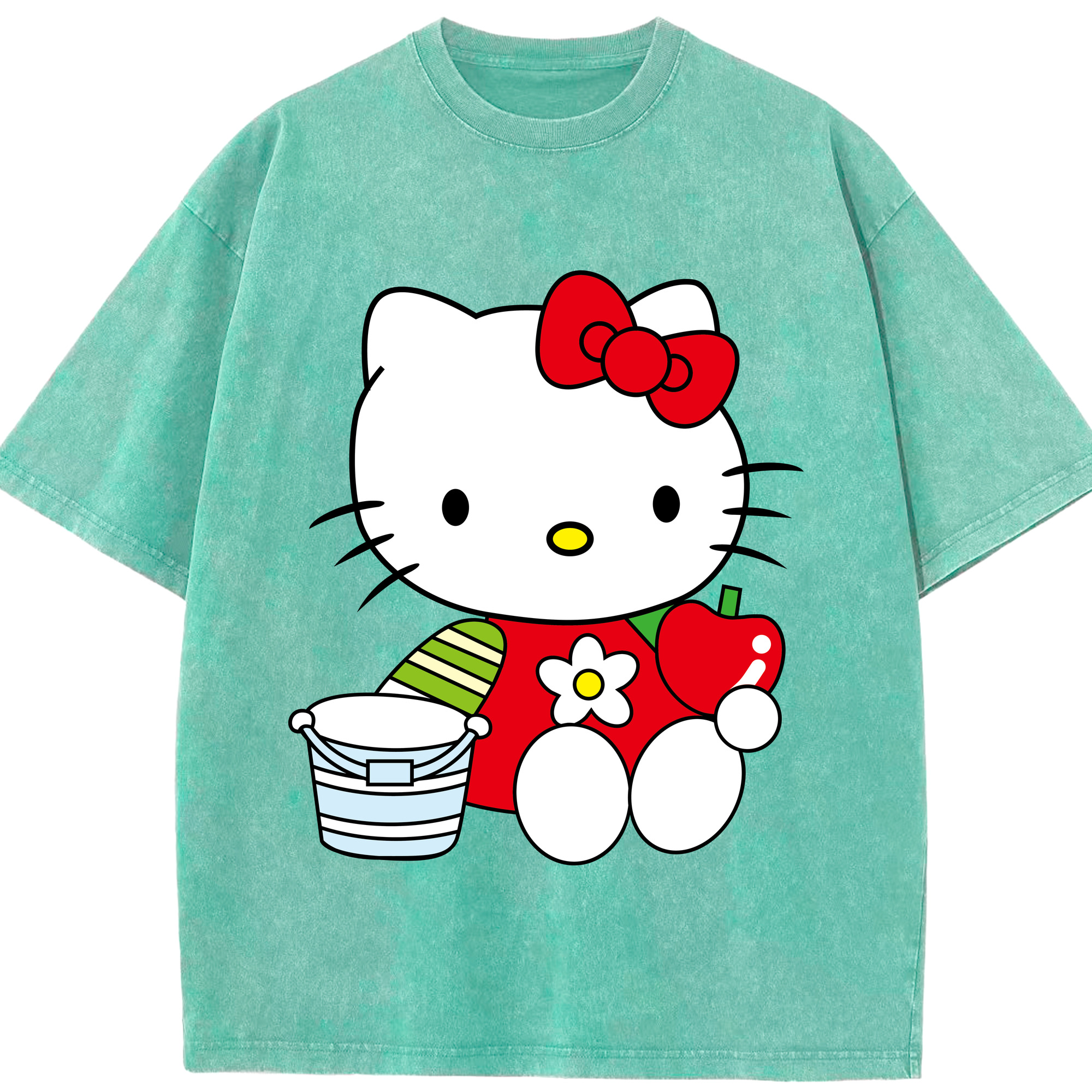 （画像用） Hello Kitty ハローキティ 綿100% ヴィンテージ風 半袖Tシャツ（フロントプリント）